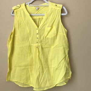 Sonoma Lifestyle Yellow Short Sleeve Blouse Sz XL